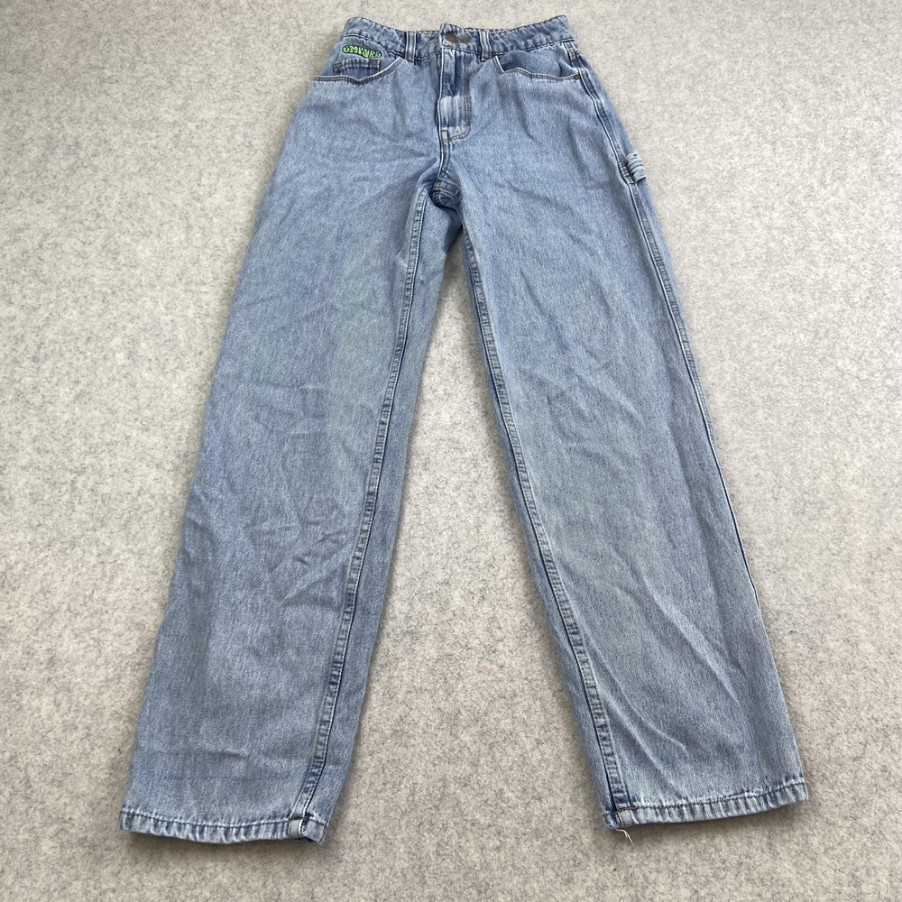 Empyre Tori Jeans Juniors 0 24x29 Blue Wash High Rise Relaxed Straight Carpenter